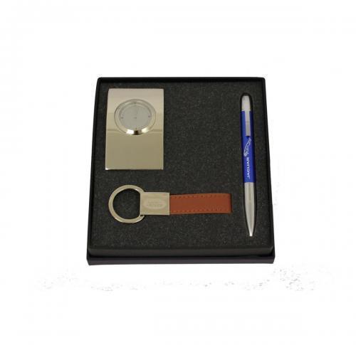 Luxury Executive Gift, Desk Clock, Keyring, Pen, Luxury Padded Box - Custom Logo